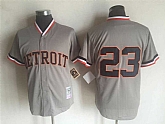Detroit Tigers #23 Kirk Gibson Gray Mitchell And Ness Throwback Stitched Jersey,baseball caps,new era cap wholesale,wholesale hats